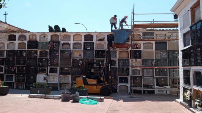 obras techos cementerio borriana