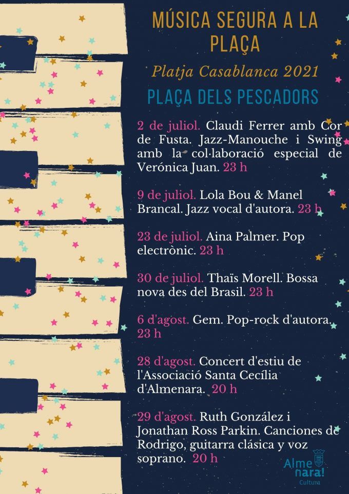 Cartel música segura a la plaza