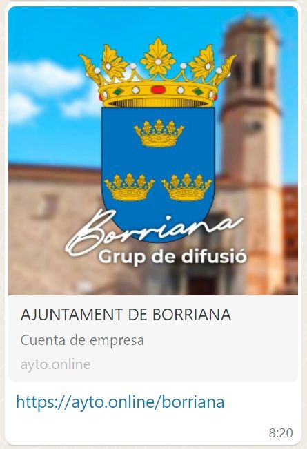 Nova plataforma Whatsapp Borriana Nova plataforma Whatsapp Borriana
