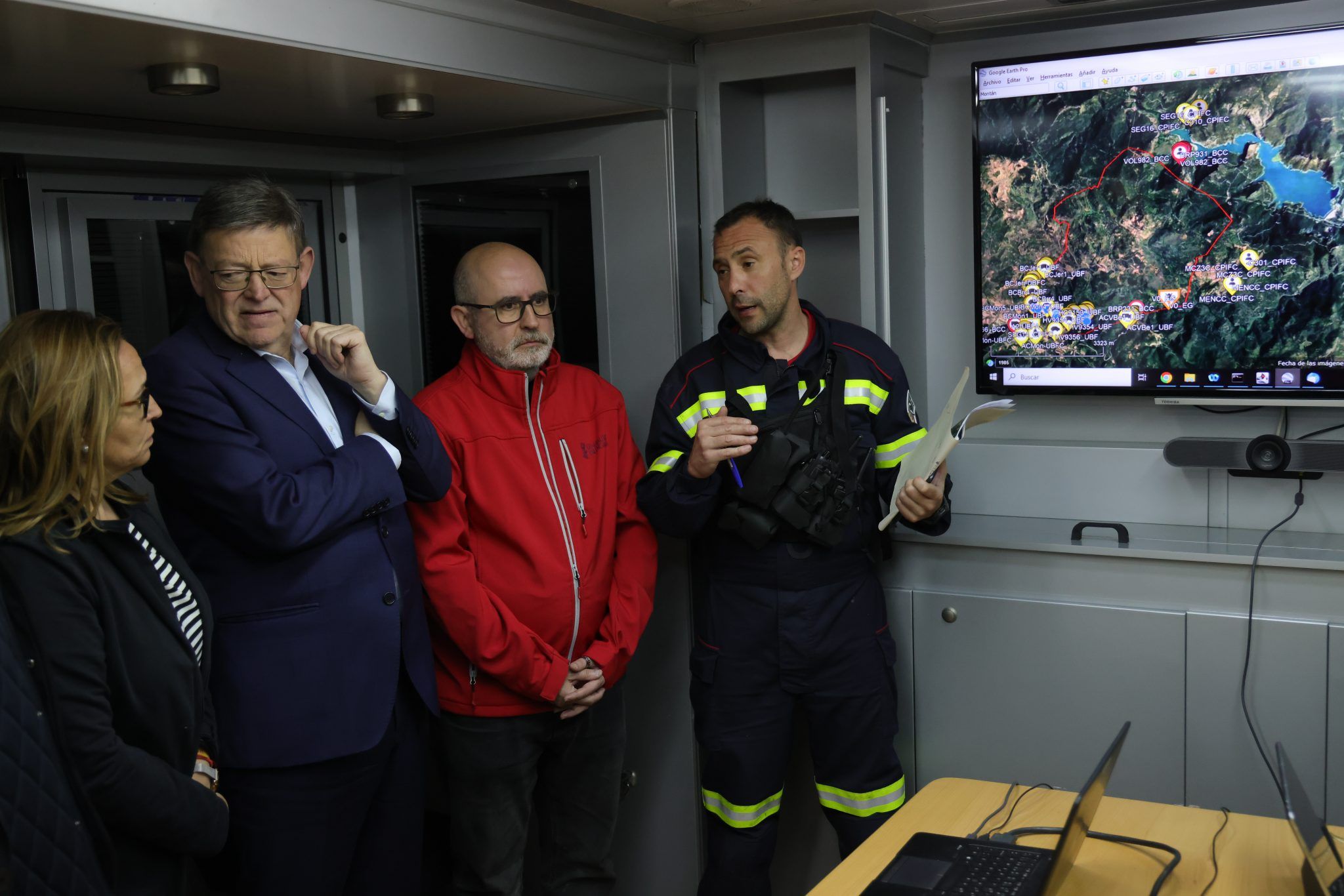 Ximo Puig en el incendio de Villanueva de Viver Ximo Puig en el incendio de Villanueva de Viver
