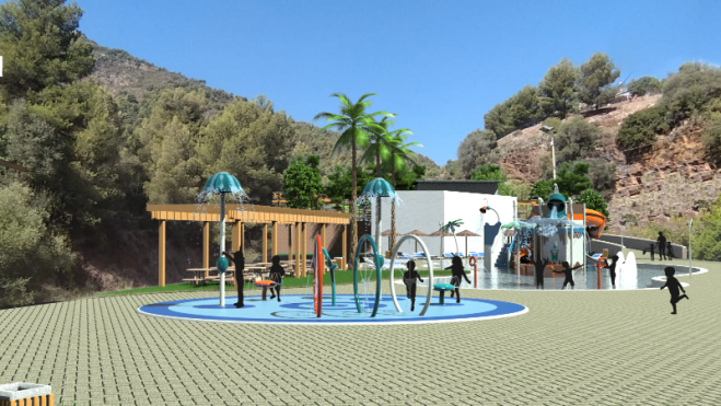 Simulación virtual de cómo será la futura piscina de Sant Josep de La Vall d'Uixó