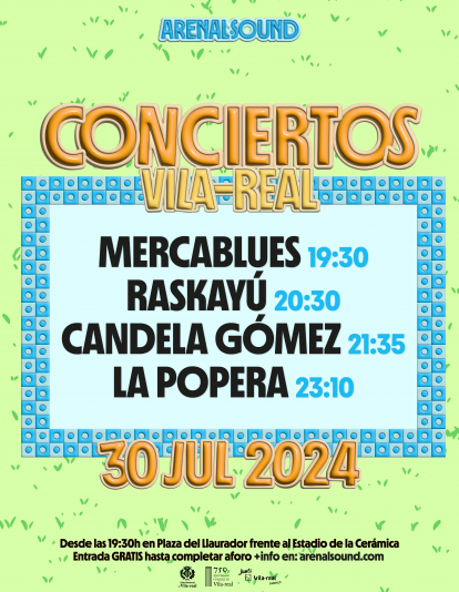 Cartel de los conciertos del Arenal Sound en VIla-real 2024