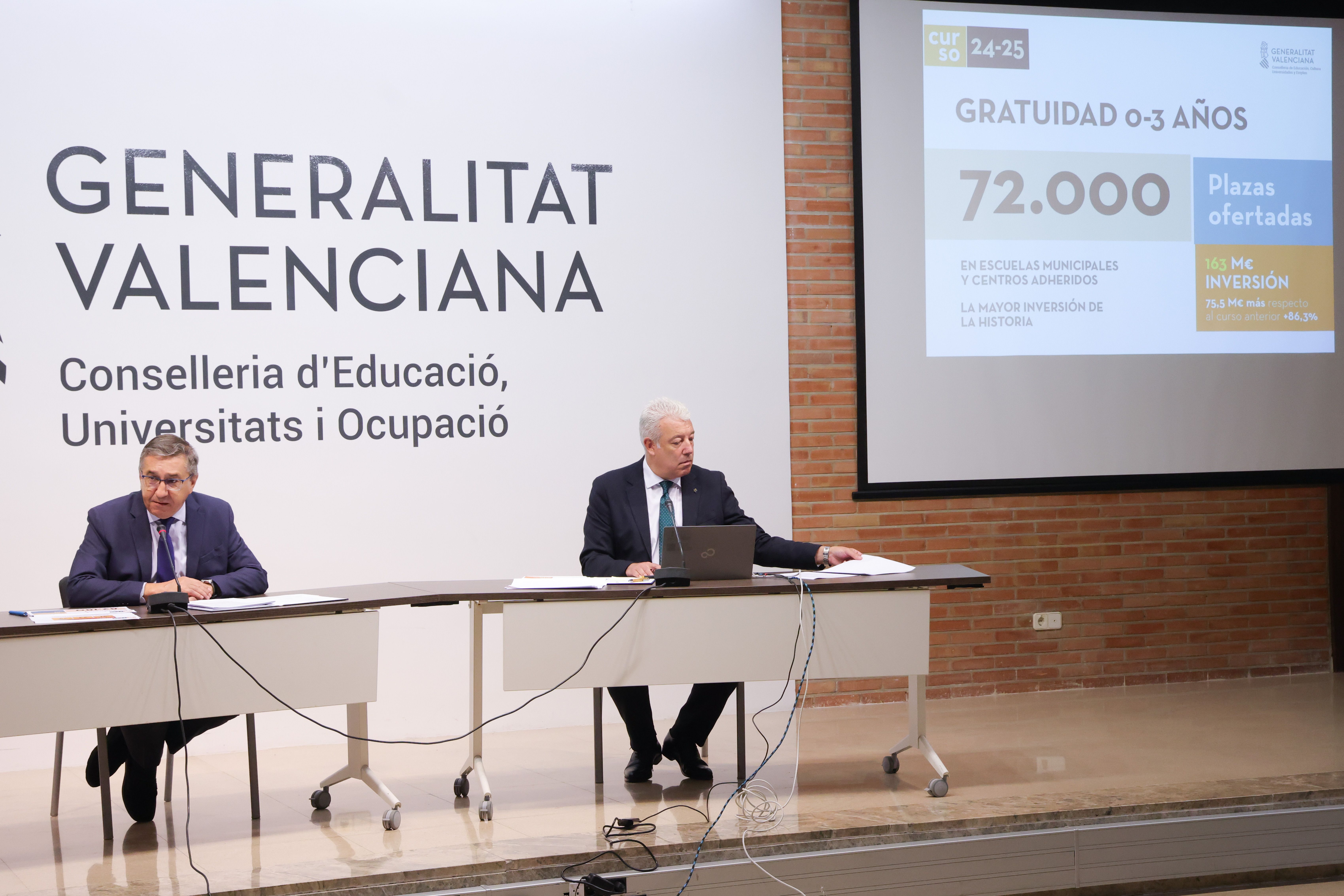 Roda de premsa de presentació del nou curs en la Conselleria d'Educació