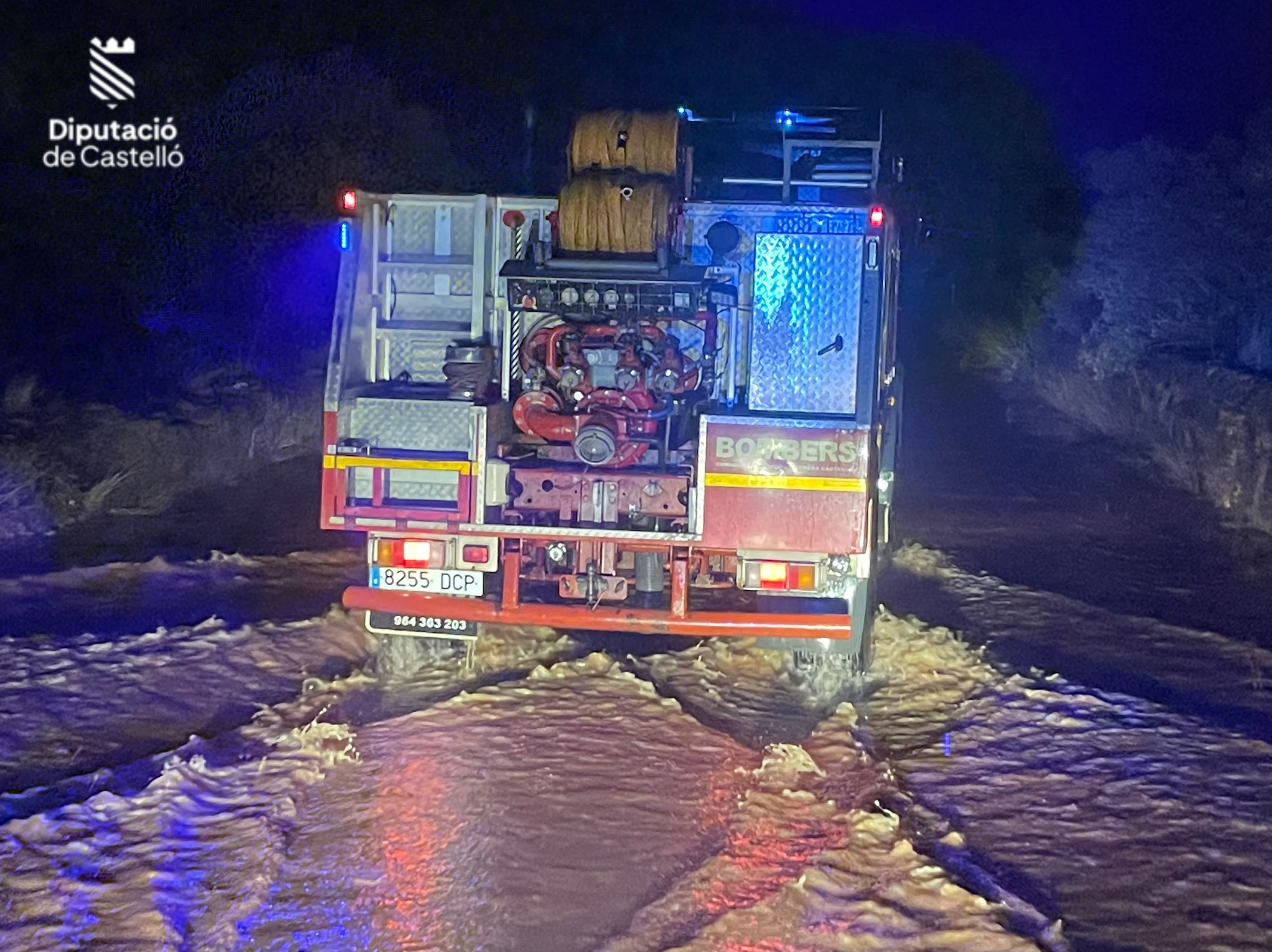 Actuación de los bomberos por las lluvias provocadas por la DANA en Castellón