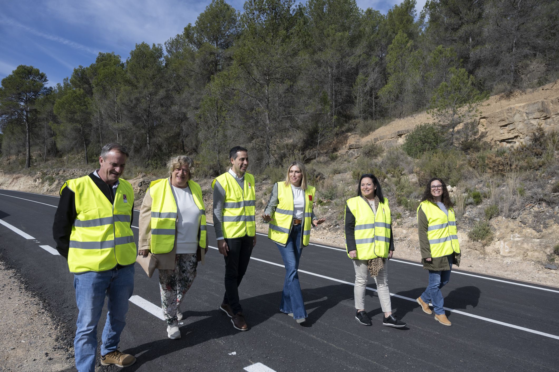 Visita a les obres de millora d'una carretera
