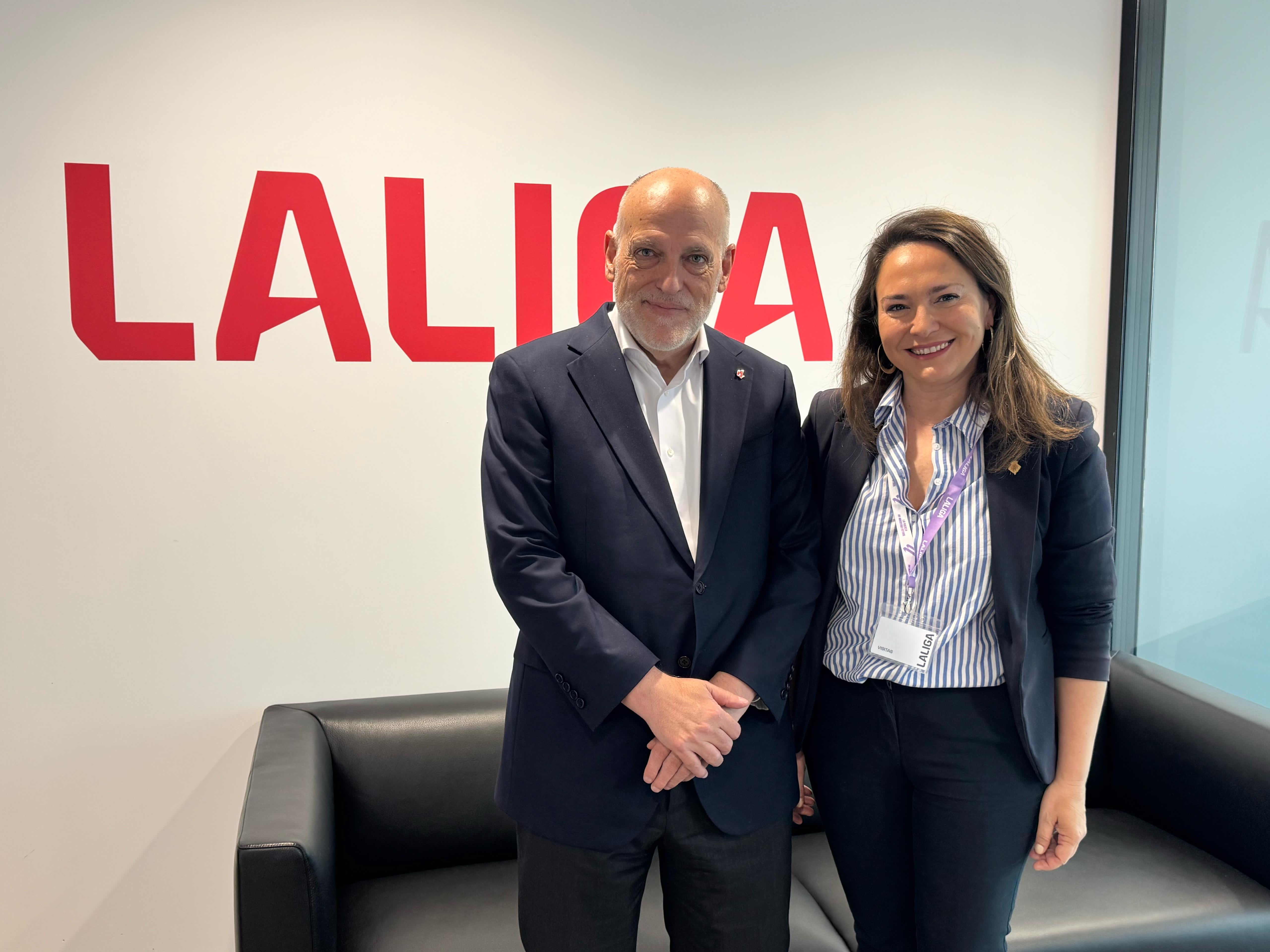 Javier Tebas i Maica Hurtado