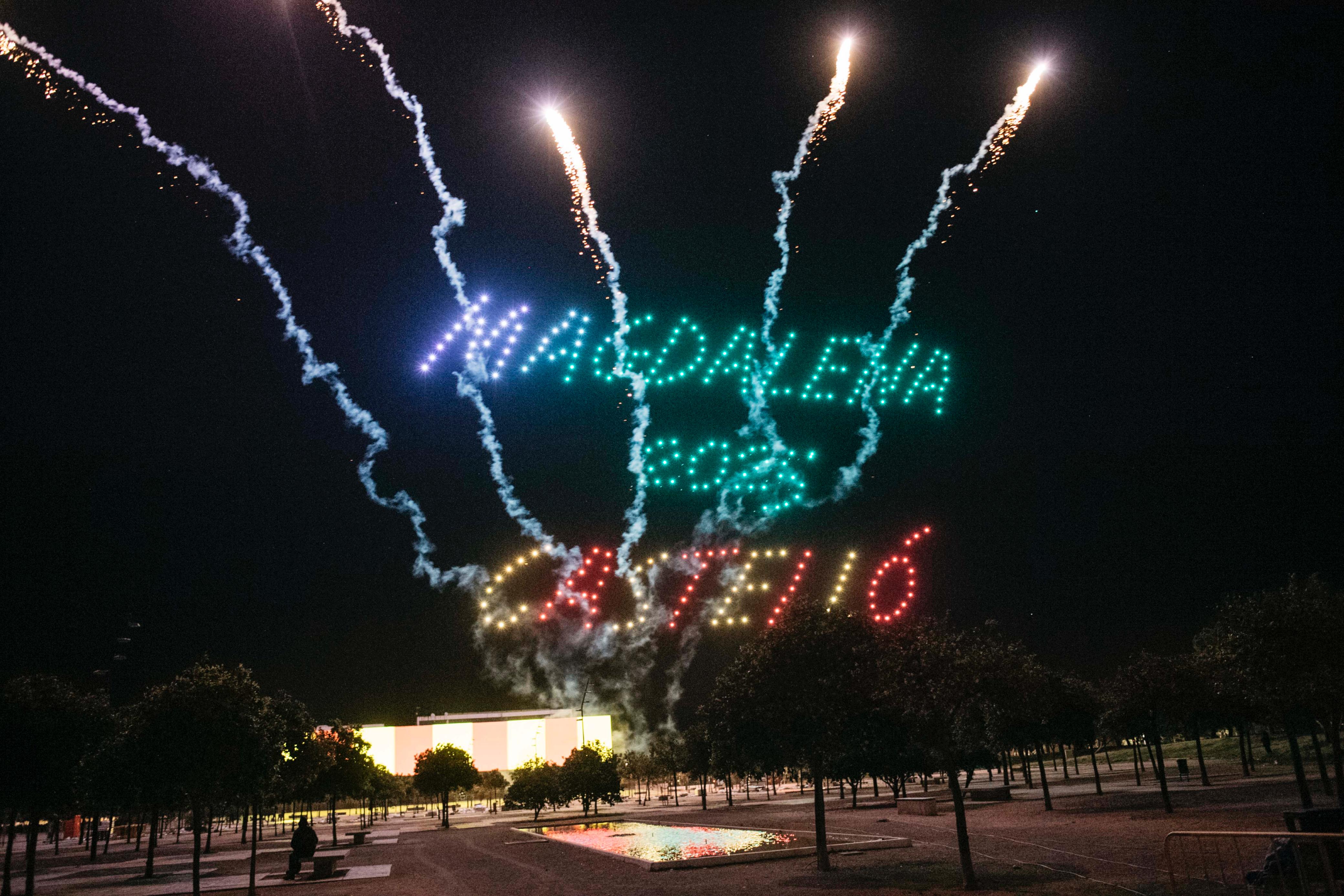 Espectáculo piromusical con drones de la Magdalena