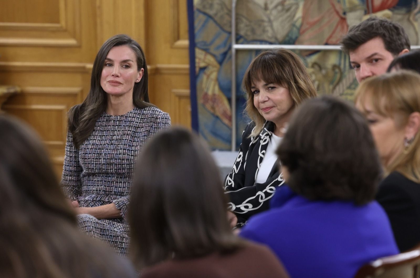 La Reina Doña Leticia en un acte a casa Real La Reina Doña Leticia en un acte a casa Real