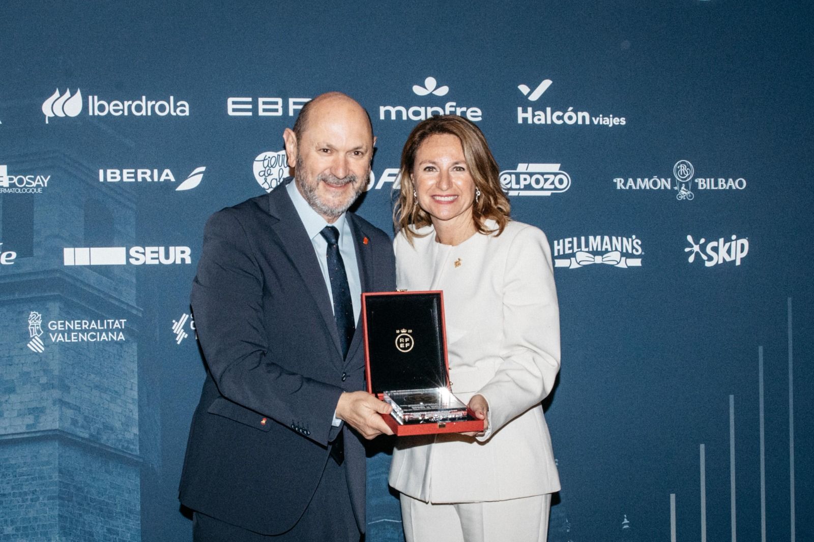 El president de la Federació Espanyola de Futbol i l'alcaldessa de Castelló El president de la Federació Espanyola de Futbol i l'alcaldessa de Castelló