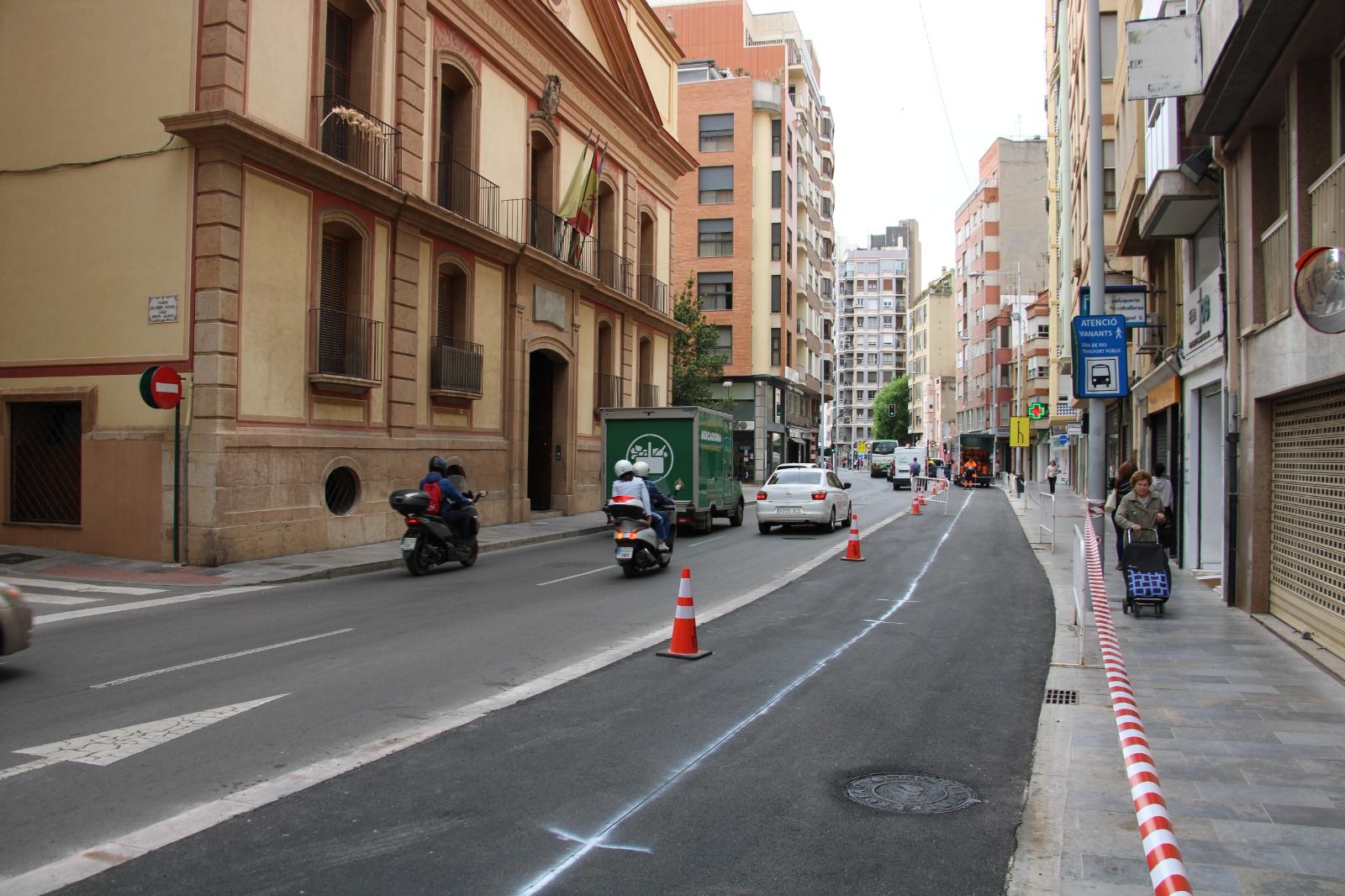 Obres del bucle central del TRAM al carrer Governador de Castelló