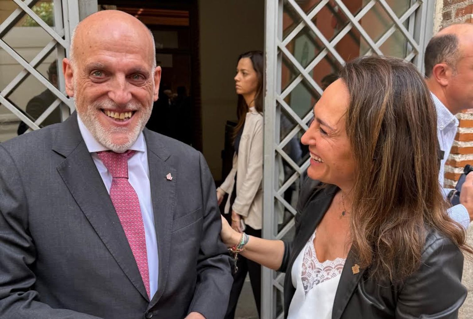 El president de La Lliga, Javier Tebas, i la regidora d'Esports, Maica Hurtado
