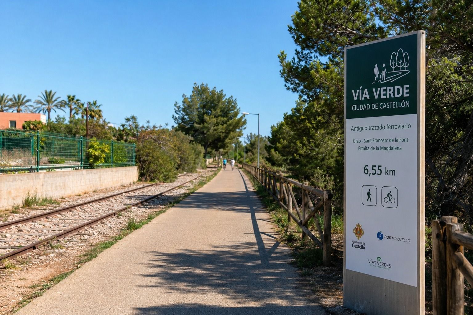 Imatge recreada amb IA de la futura Via Verd de Castelló Imatge recreada amb IA de la futura Via Verd de Castelló