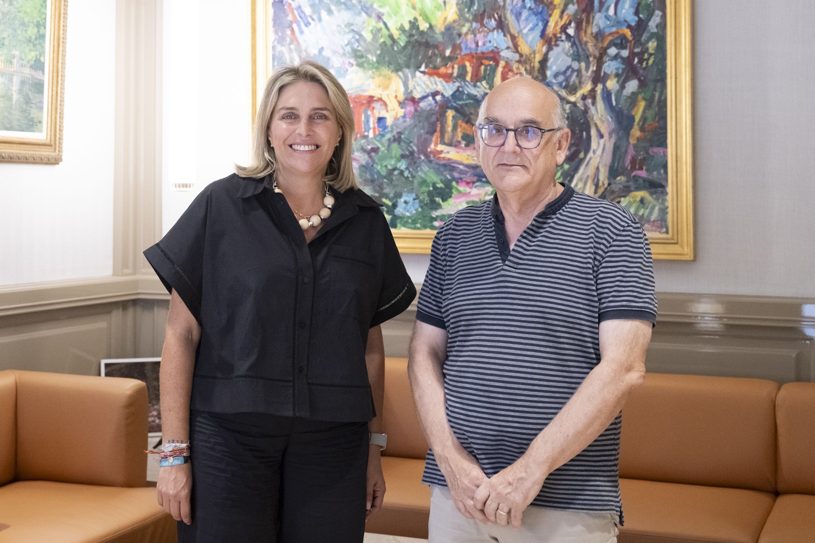 La presidenta de la Diputació de Castelló, Marta Barrachina, i el rector de la Universitat Jaume I, Jesús Lancis