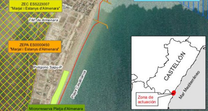 Costes confirma que la platja d'Almenara té un impacte ambiental favorable