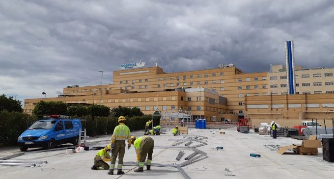 La Generalitat ultima els treballs per a l'inici del muntatge de l'hospital de campanya de Castelló