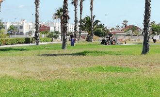 La brigada d'obres d'Almenara realitza el manteniment dels accessos a la localitat i la platja