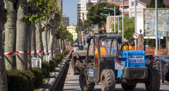 Castelló avanza en la mejora peatonal y ciclista de la avenida Lidón con dos de sus tres tramos ya en obras